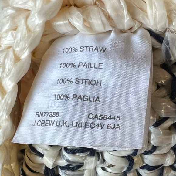 J. Crew Striped Straw Woven Market Bag Good Condition - Picture 9 of 12